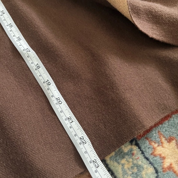 St. John wool brown two tone cardigan drape sweater layer M - Picture 6 of 8